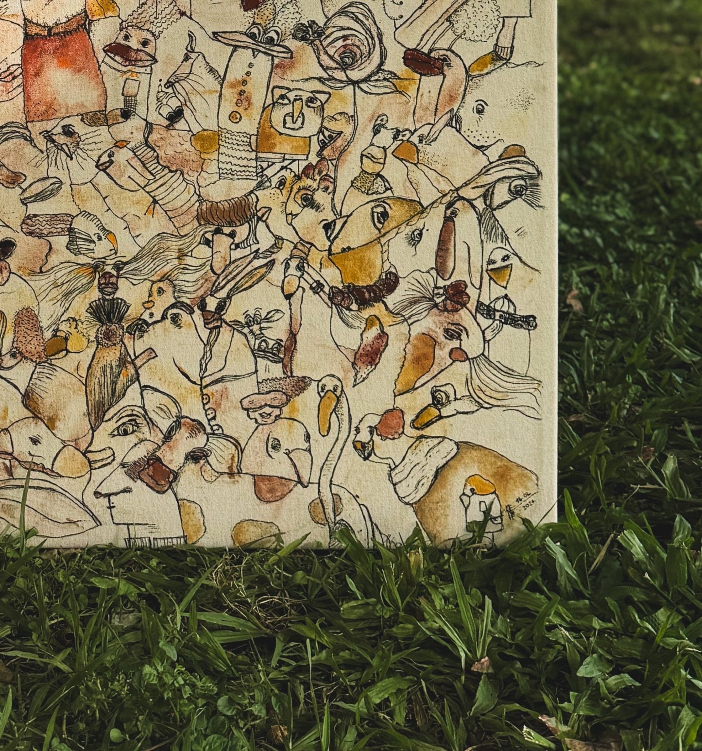O Mundo Todinho | original on canvas - Studio Thicia Luiza