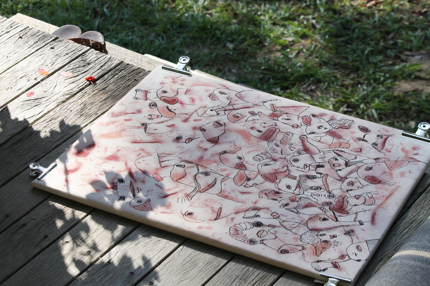 Pink Forest | original on canvas - Studio Thicia Luiza