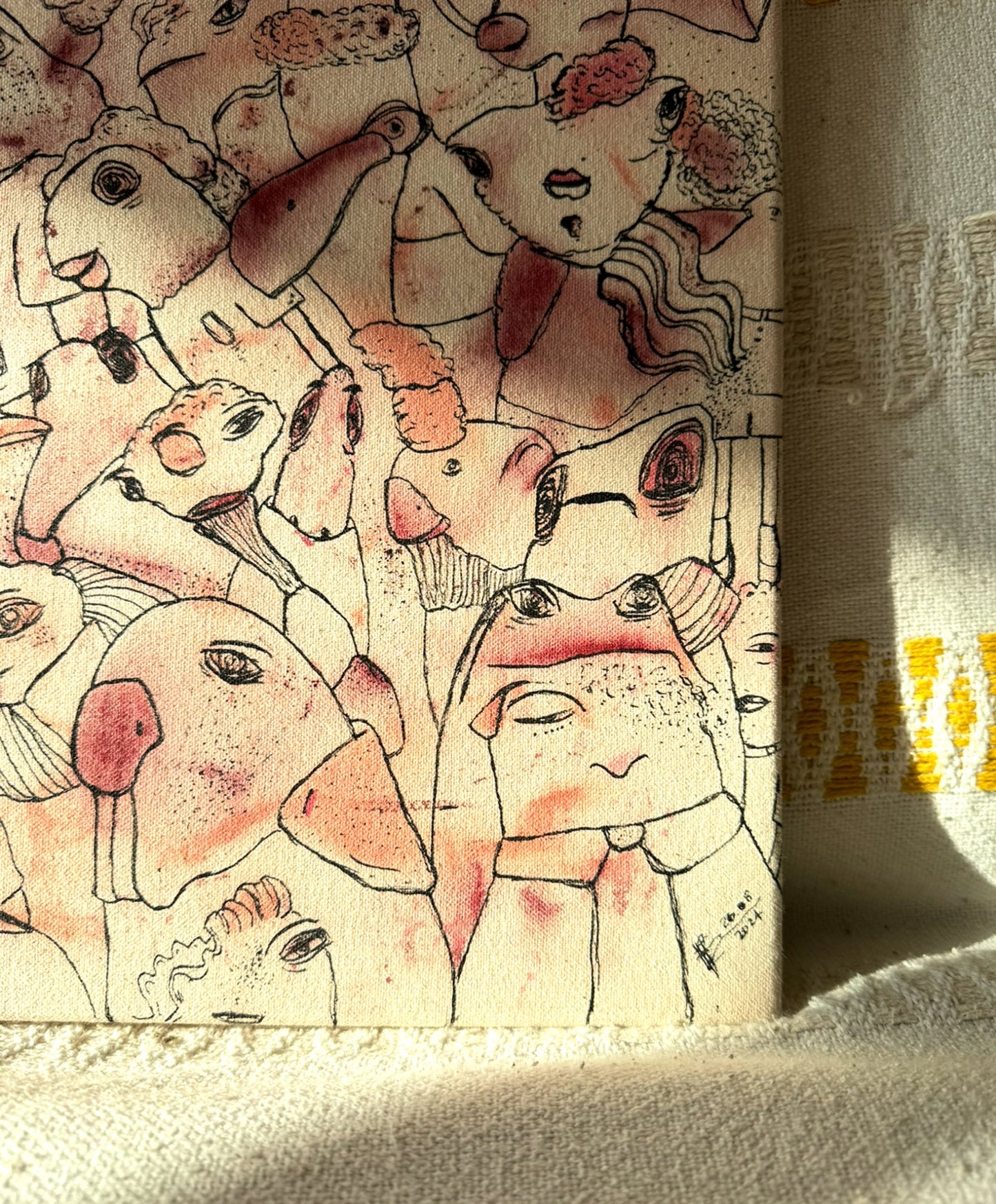 Pink Forest | original on canvas - Studio Thicia Luiza