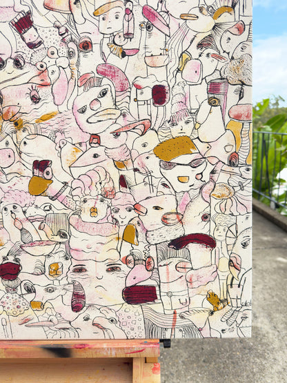 Billie & her Friends | original on canvas