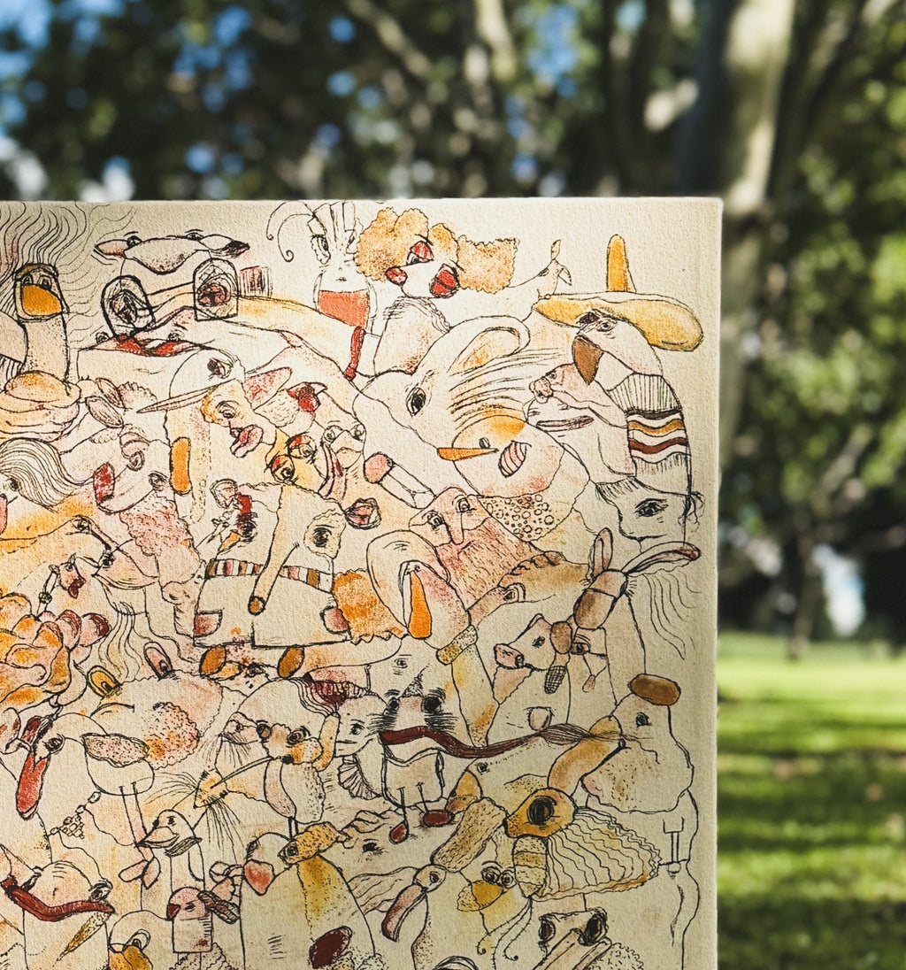 O Mundo Todinho | original on canvas - Studio Thicia Luiza
