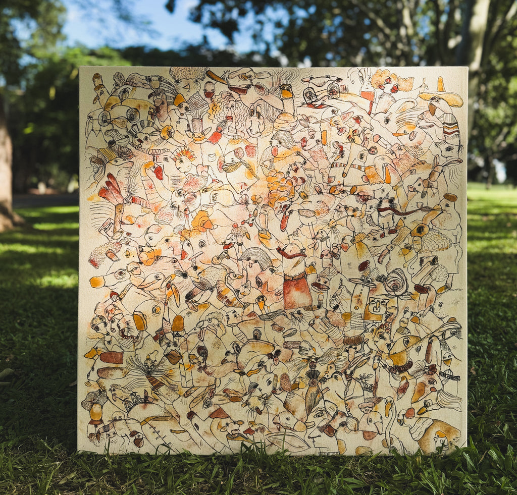 O Mundo Todinho | original on canvas - Studio Thicia Luiza