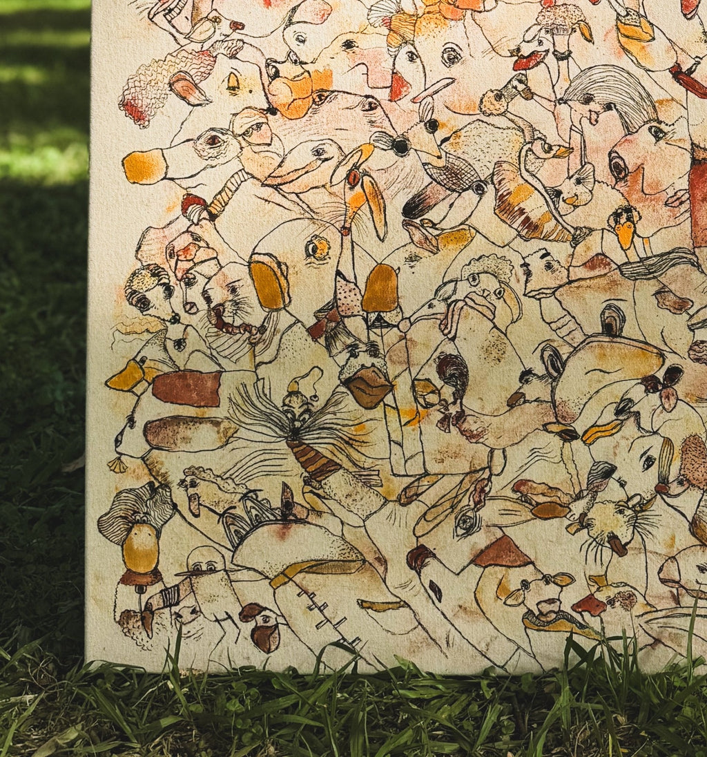 O Mundo Todinho | original on canvas - Studio Thicia Luiza